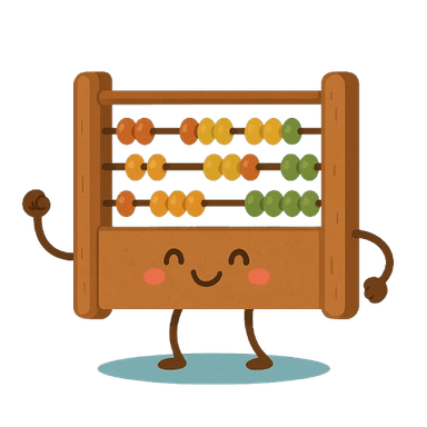 Cute abacus character illustration